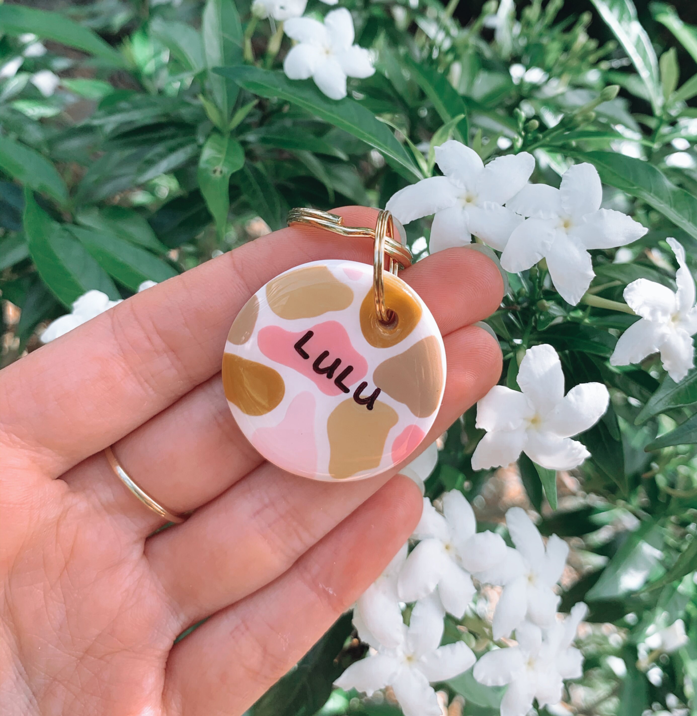 The Moo Tag | Personalised Clay Pet Tag | Hand Stamped ID Tag | Custo…