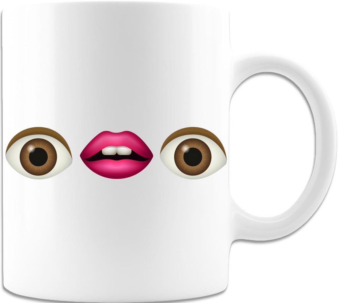 Eye mouth eye tik tok funny emoji Mug Coffee Mug Etsy