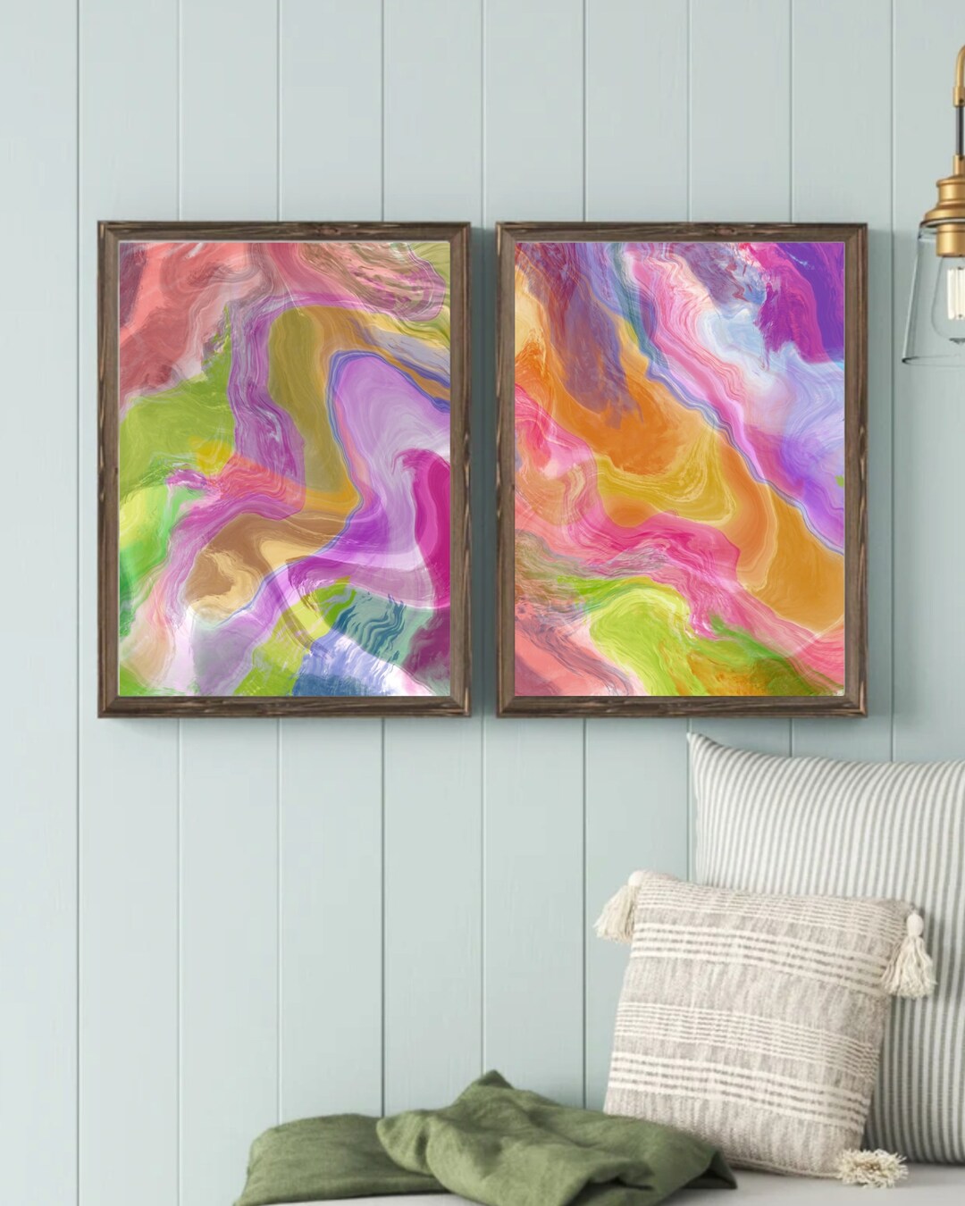 DIGITAL DOWNLOAD - SET of Watercolor Colorful Illustrated Wall Print - Etsy