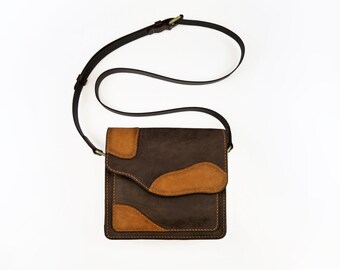 Handmade Leather Crossbody Bag: Vintage Style Small Shoulder Bag