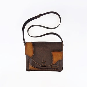 Leather Messenger Bag, Crossbody Satchel, Brown Shoulder Mailbag, Handmade Gift