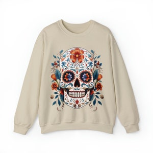 Dia de los Muertos Floral Skull Sweatshirt