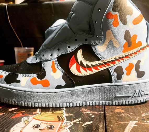 bape blue camo shoes