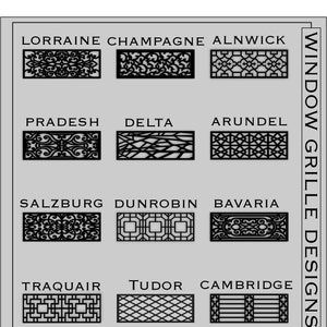 Transom Window Inserts / Solar Screens / Decorative Wood Window Grilles / Light Filtering / Fixed Blinds / Cabinet Door Panel Inserts