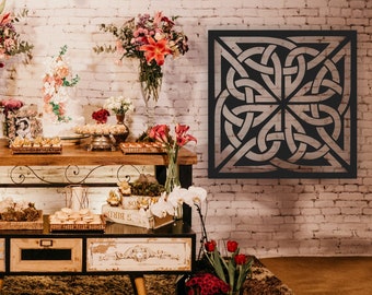 Celtic Knot Decor/ Entwined Celtic Love Knot Wall Art/ Irish Wall Decor/ Infinity Knot Wood Sign