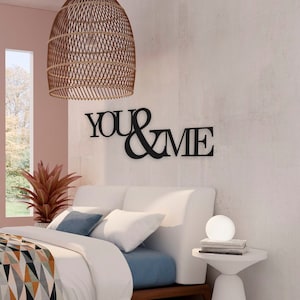 You & Me Wood Wall Sign: Farmhouse Couple Decor