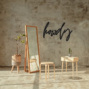 Howdy Wood Sign: Modern Farmhouse Rustic Decor