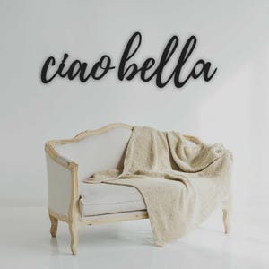Ciao Bella Sign / Fashion Wall Art / Home Wall Decor / Fashion Quote / Home Art / Women Bedroom Decor / Italian Wall Art / Hello Beautiful