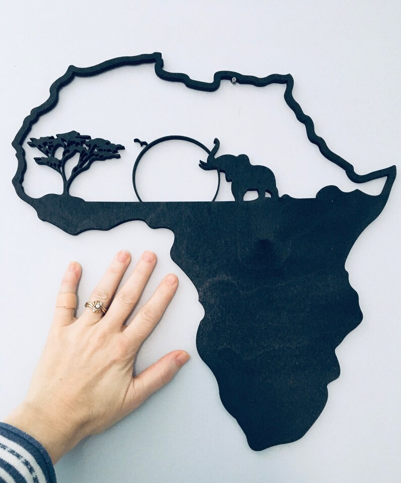 Africa Skyline/ African Continent Wall Hanging/ Africa Decor Etsy
