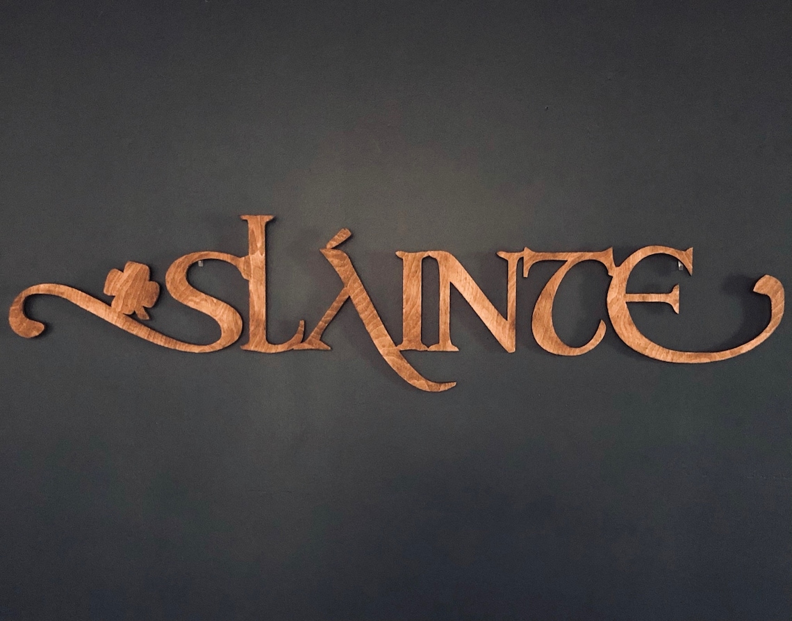 Slainte Sign, Decoración Rústica De Cheers Irlandeses O Escoceses Letrero De Madera Para Bar Letrero De Bar De Vino Cartel De Carrito De Licor