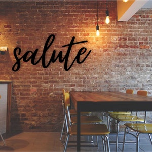 Salute Bar Sign/ Italian Cheers to Good Health/ Restaurant or Pub Decor/ Home Bar Decor