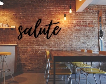 Salute Bar Sign: Italian Cheers Wood Decor