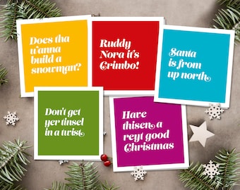 5 pack of Funny Christmas Cards | Unique | Northern sayings | Modern | Yorkshire | Lancashire | North East | Sayings