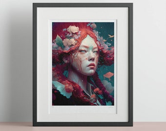 Japanese Yokai Spirit One' fine art print | AI Digital Painting | Wall Art | Signed limited edition