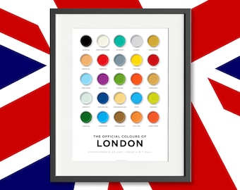 Art Print | The Official Colours of London | London Art Print | Wall Art | A3 Print | Gifts for Him | Gifts for Her
