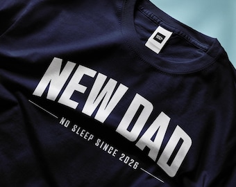 Nowy tata - Koszulka z grubej bawełny | Dzień Ojca | Prezent dla niego | Nowy tata | Koszulka | Koszulka | Nieśpiący tata | Nowe dziecko | Jakość