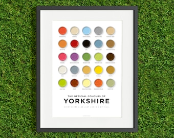 Art Print 'The Official Colours of Yorkshire '/ Yorkshire Gift / A4 Print / A3 Print / Poster / Gifts for Him / Gifts for Her