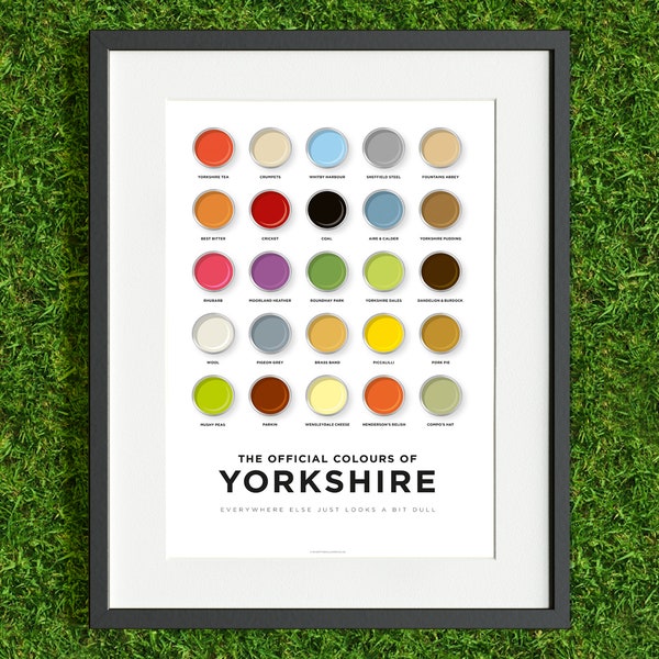 Art Print 'The Official Colours of Yorkshire '/ Yorkshire Gift / A4 Print / A3 Print / Poster / Gifts for Him / Gifts for Her