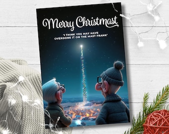 Emley Moor Mast Christmas Card | Luxury | Quality | Blank inside | Funny | Yorkshire | Emley