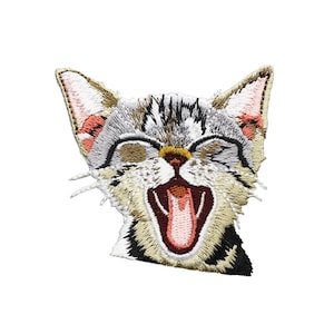 divertente gatto ricamato PATCH quadrato ricamo attuale ornamento popolare