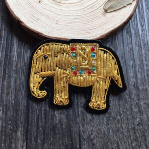 elephant Indian silk wedding dress sew on patch 3D High quality embroidered PATCH embroidery cute beauty