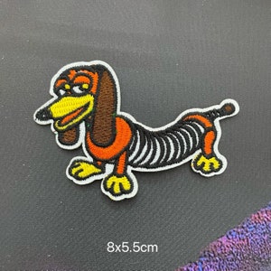 Lente hond Toy Story-patch Cartoon opstrijkpatch geborduurde patch geborduurde patch zwart