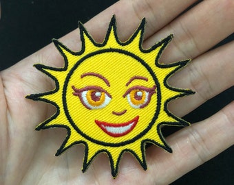 sourire fer solaire sur patch brodé PATCH broderie mignon drôle