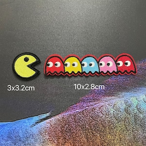 een set Pac-Man patch ijzer op patch geborduurd PATCH borduurwerk