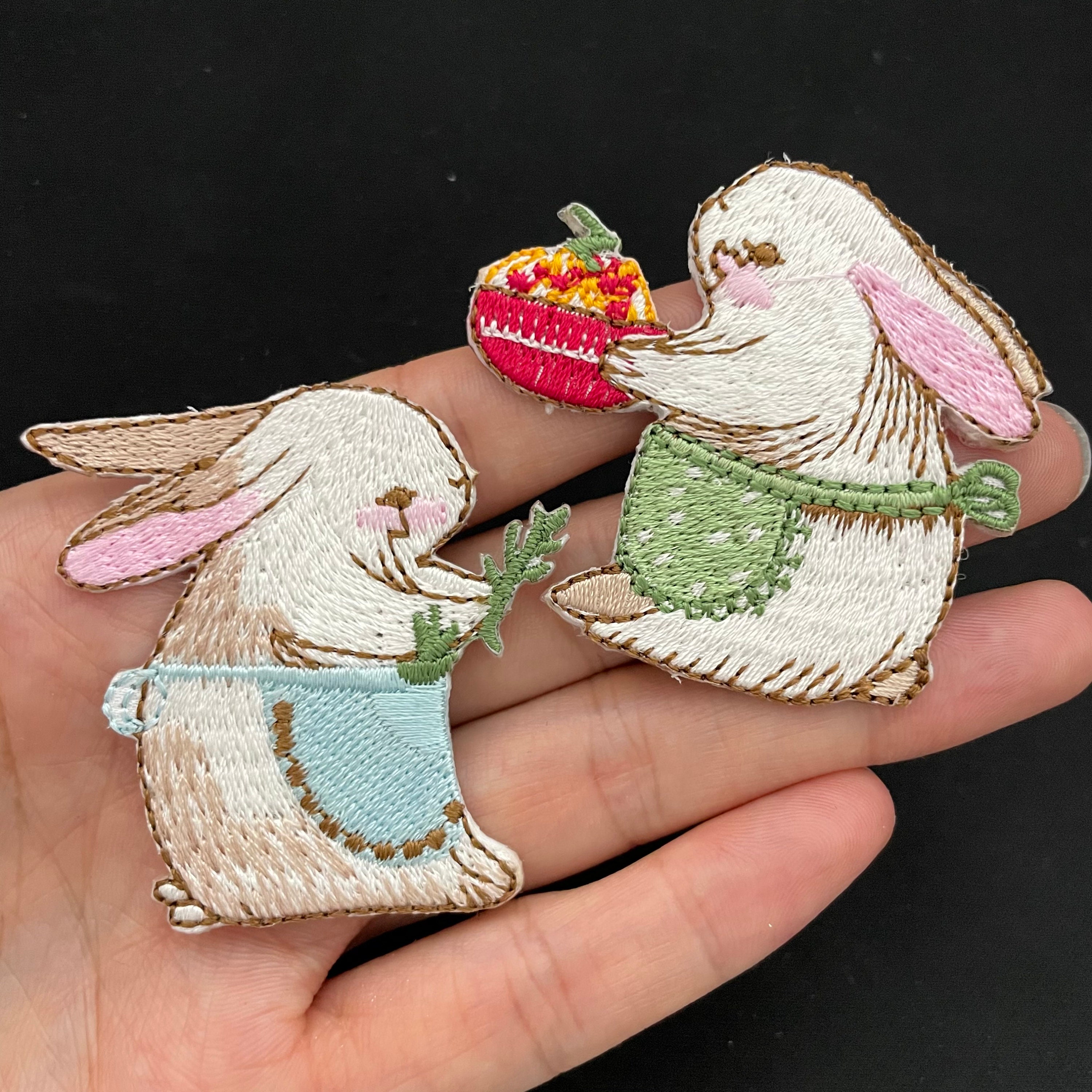 A Set Cute Rabbit Patch Iron on Patch Embroidered PATCH Embroidery Etsy
