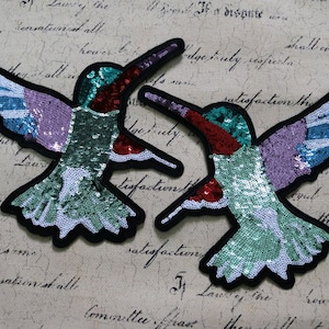 iron on bird sequined patch sequin shine embroidered PATCH shiny Applique accessories jeans T-shirt embroidery popular ornament classical