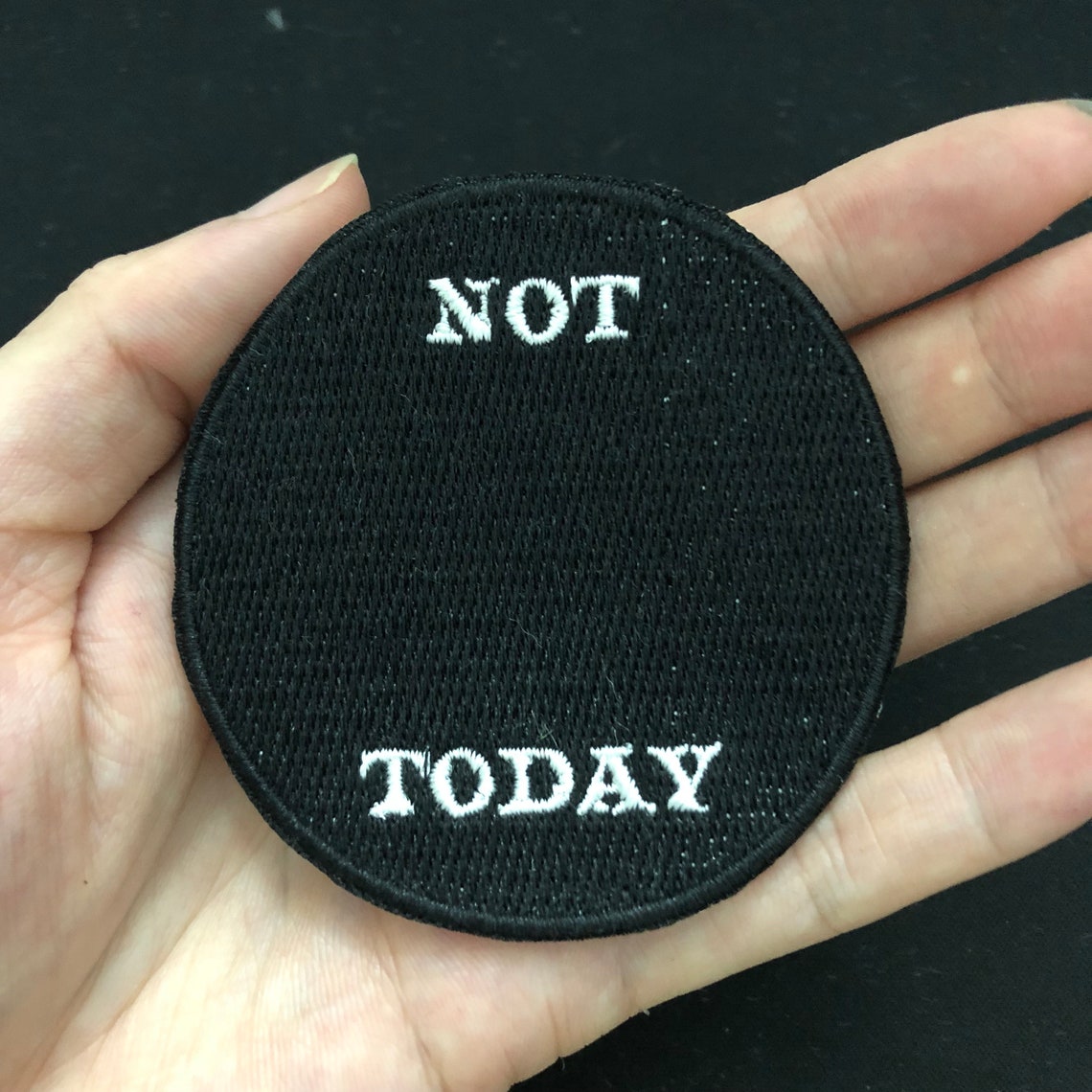 Letter Black Patch Iron on Patch Embroidered PATCH Round Etsy UK