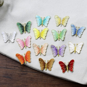 Vlinder X14 stuks opstrijkbare insectenpatch opstrijkbare patches geborduurde PATCH borduurpatch badge creatieve patch blauw rood grappig schattig mooi