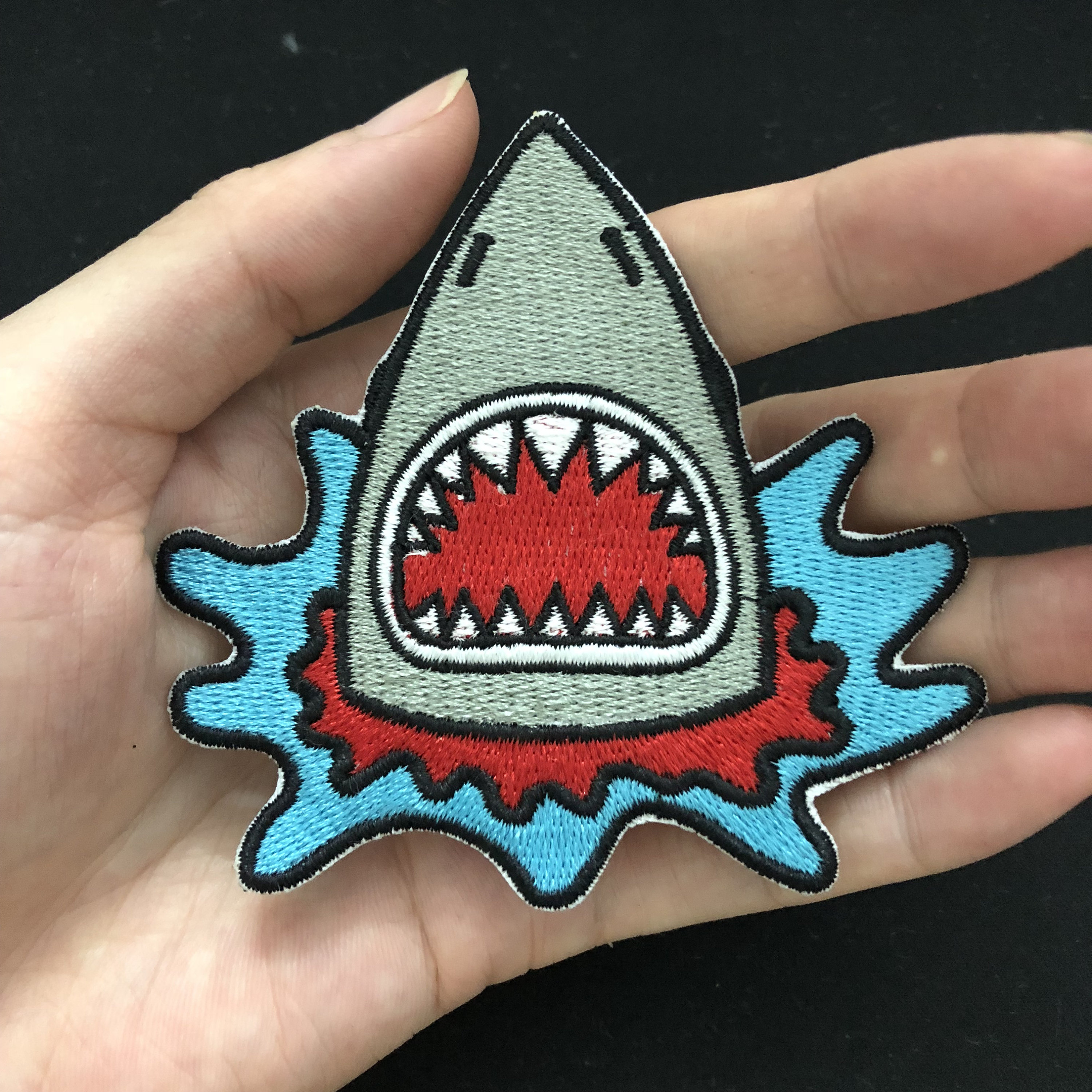 Shark patch iron on patch embroidered PATCH embroidery panic Etsy