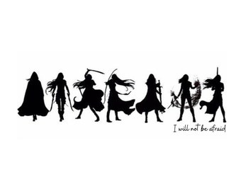 Throne of Glass TOG Silhouette Print I will Not Be Afraid Celaena Sardothien Sarah J Maas SJM Universe