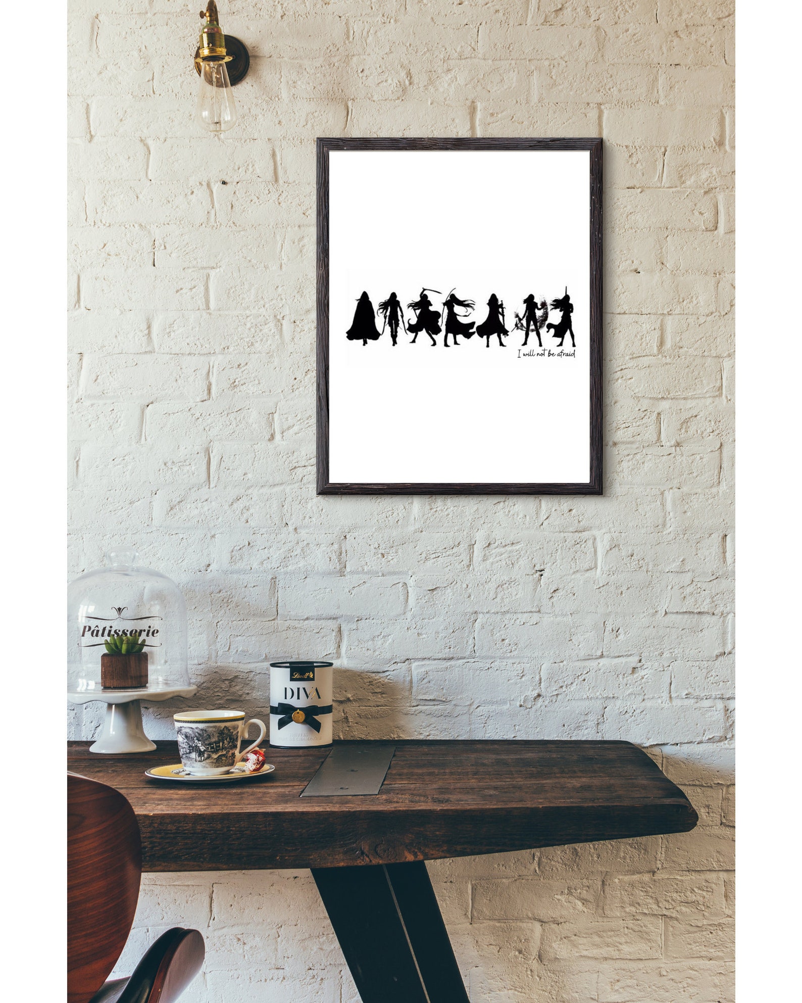 Throne of Glass TOG Silhouette Print I Will Not Be Afraid Celaena ...