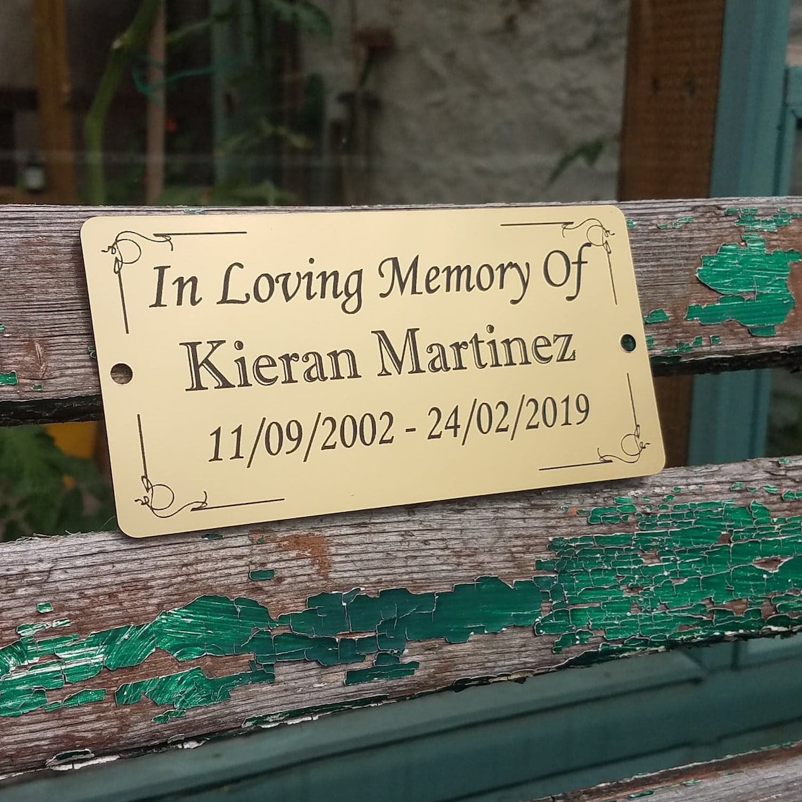 Personalised memorial Bench plaque grave marker In loving Etsy