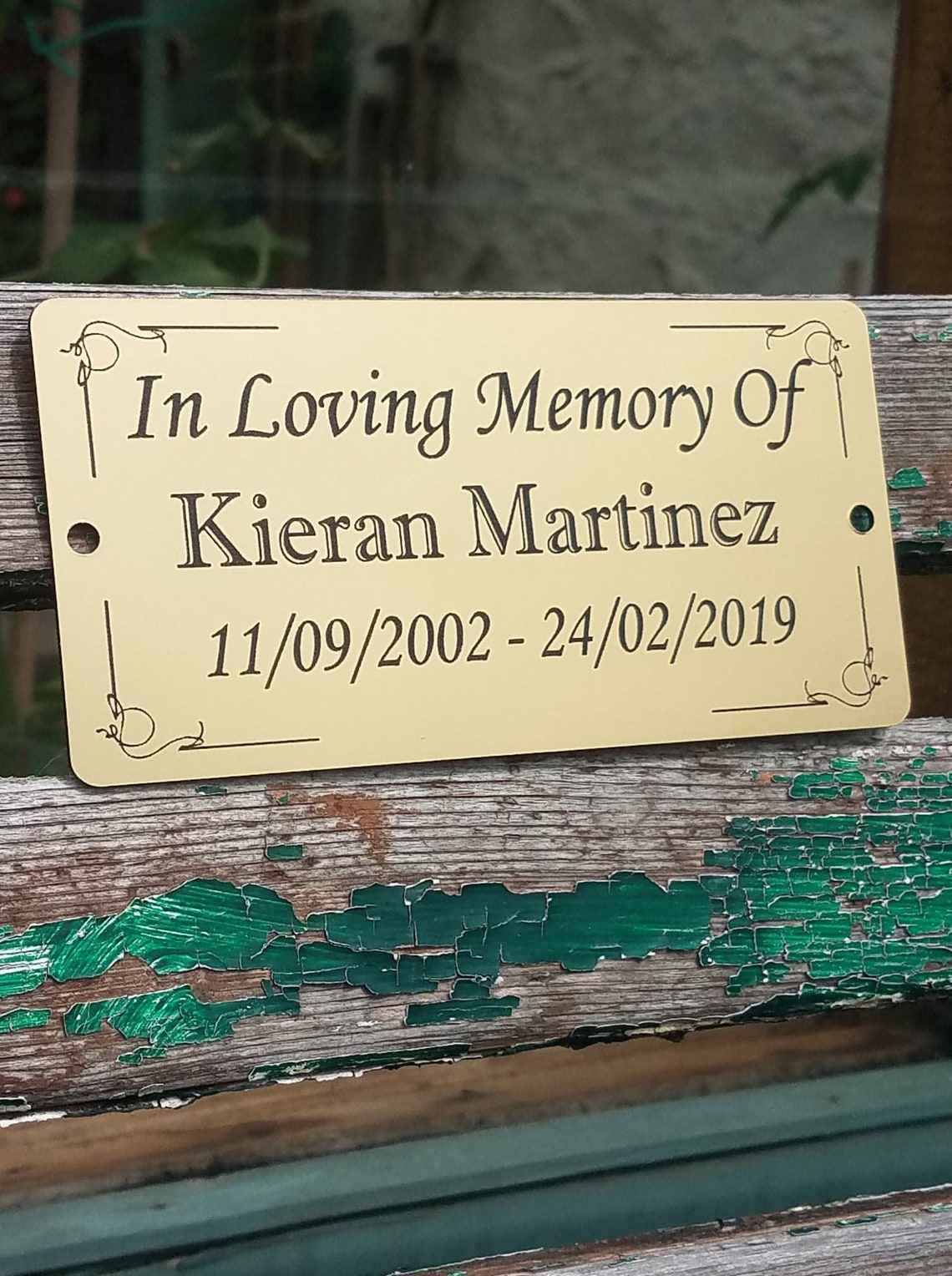 Personalised memorial Bench plaque grave marker In loving Etsy