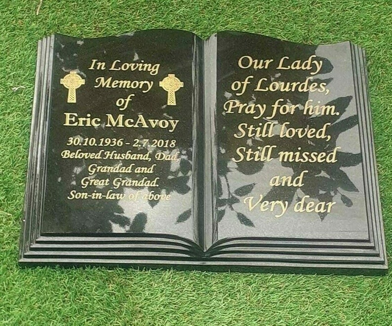 Bespoke Grave Plaque Granite Open Book Bible Memorial FLAT Etsy Bespoke Grave Plaque Granite Open Book Bible Memorial FLAT Etsy