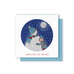 Enviando abraços neste Natal - Boneco de neve e amigo
