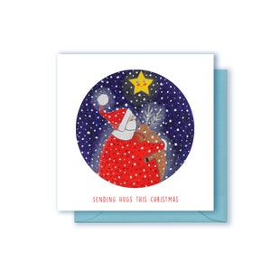 Envoyer des câlins ce Noël - Père Noël et Rudolph