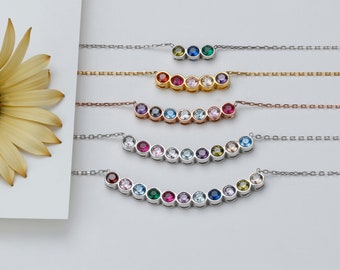 Geburtsstein Halskette -Zierliche Geburtsstein Anhänger Frauen -Geburtsstein Schmuck-50st Geburtstagsgeschenk für Sie- Gold Geburtsstein Halskette
