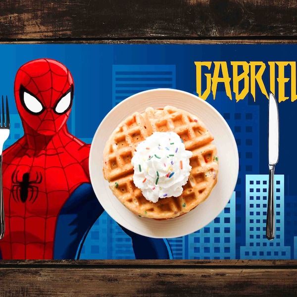 SPIDERMAN Personalized table Placemat for kids, personalize placemat perfect for kids Birthday gifts