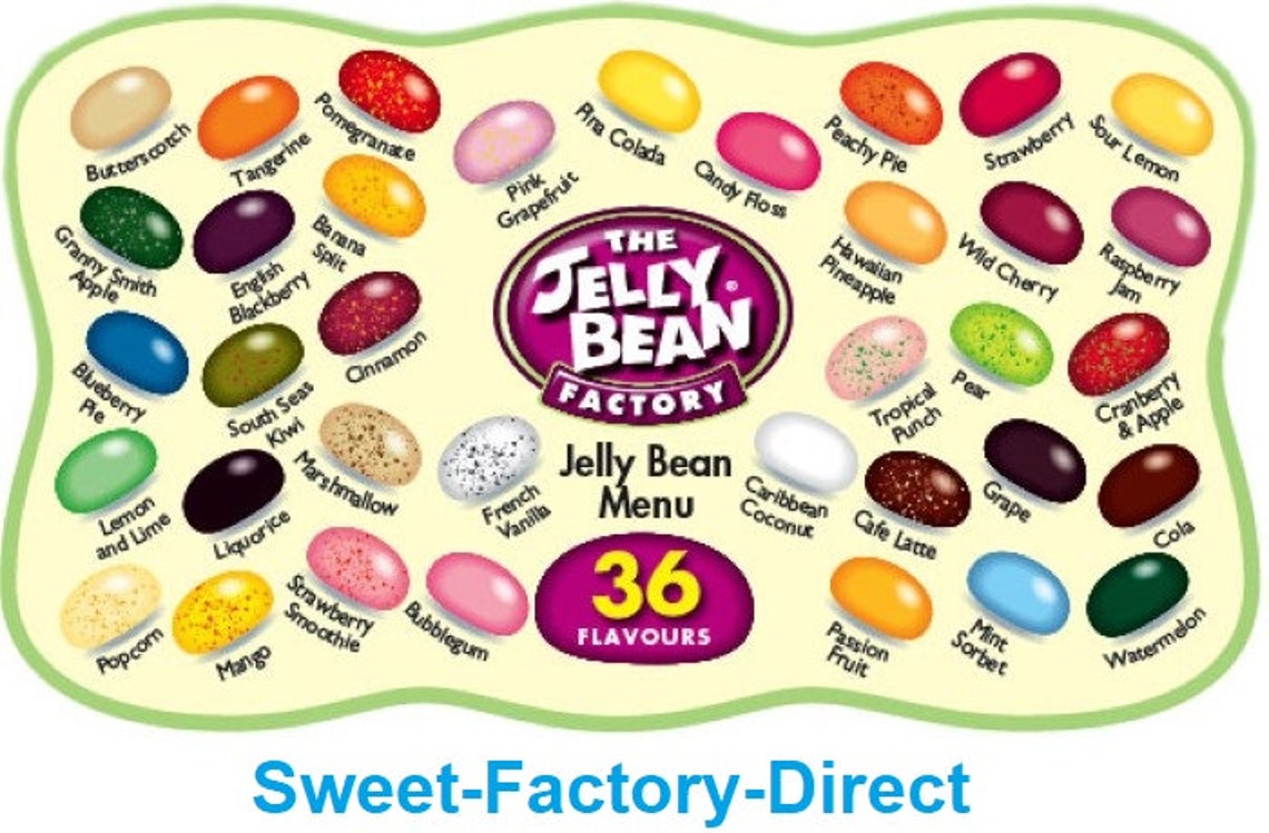The Jelly Bean Factory Gourmet Sweets 36 Flavours Retro Candy Etsy UK The Jelly Bean Factory Gourmet Sweets 36 Flavours Retro Candy Etsy UK