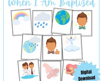 Flipchart for When I Am Baptized LDS Primary Singing Time Pictures Song Visuals for I Like to Look for Rainbows Singing Time Song Printable