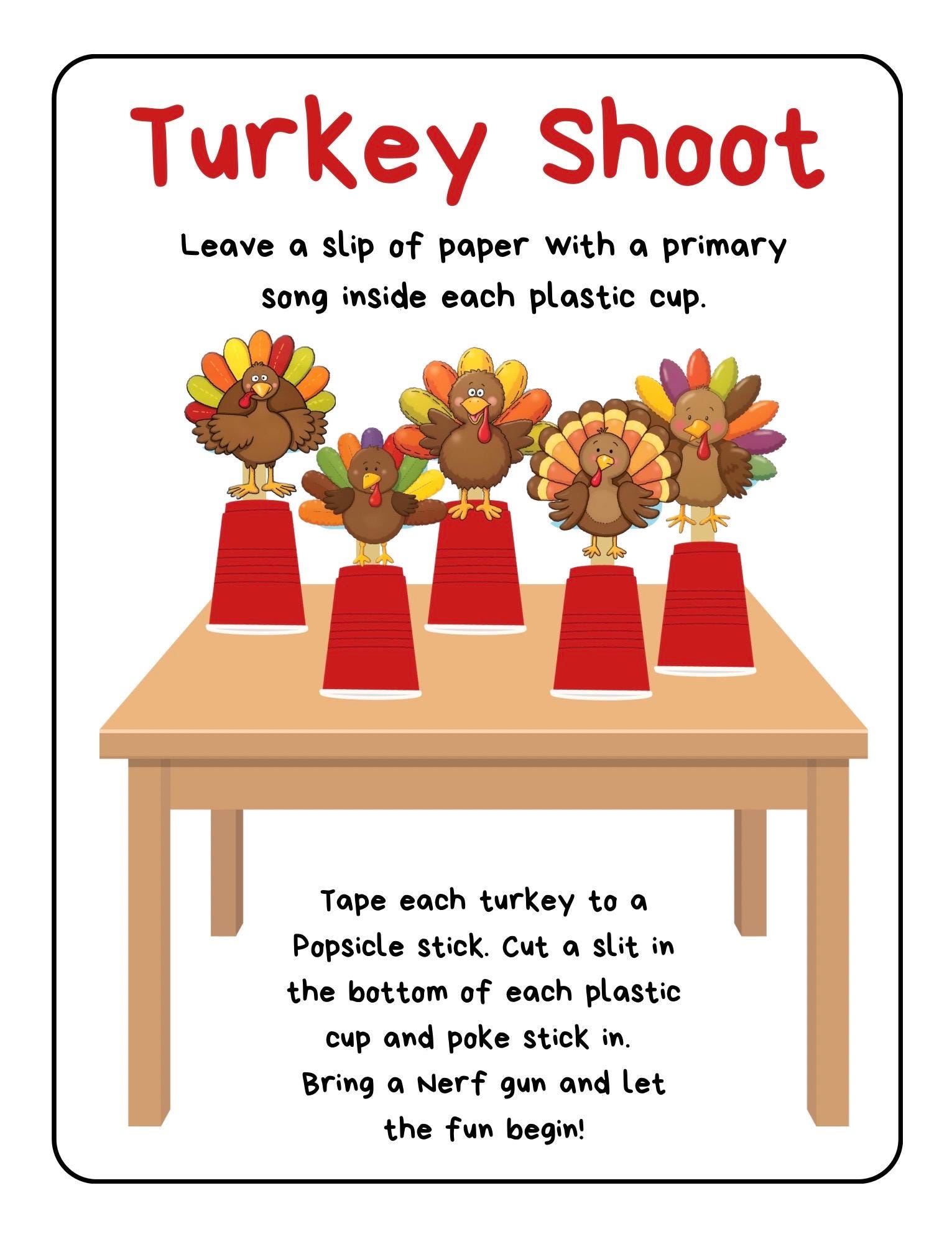 Turkey Shoot Primary Thanksgiving Singing Time Activity Fun ...