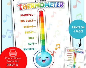 Sjungande termometer visuellt hjälpmedel – poster med volymkontroll (digital nedladdning)
