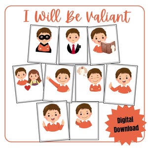 Flipchart for I Will Be Valiant Primary Song Visual for Primary Singing Time Idea for Teaching I Will Be Valiant Primary Actions/Song Visual