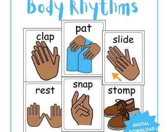 Body Rhythm Singing Time Visual Printable Singing Time Prop for Primary Singing Time Aid for Teaching New Song Teaching Body Rhythm DIGITAL