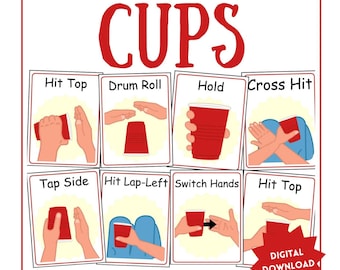 Cup Pattern Visuals for Primary Singing Time Cup Rhythm Graphics Easy Singing Time Prop for Teaching Primary Song DIGITAL DOWNLOAD