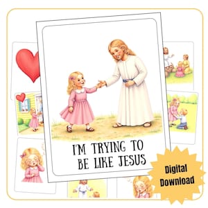 Flipchart for I’m Trying to be Like Jesus Primary Song Visual for Primary Singing Time 2025 Song Picture Printable LDS Primary Song Resource